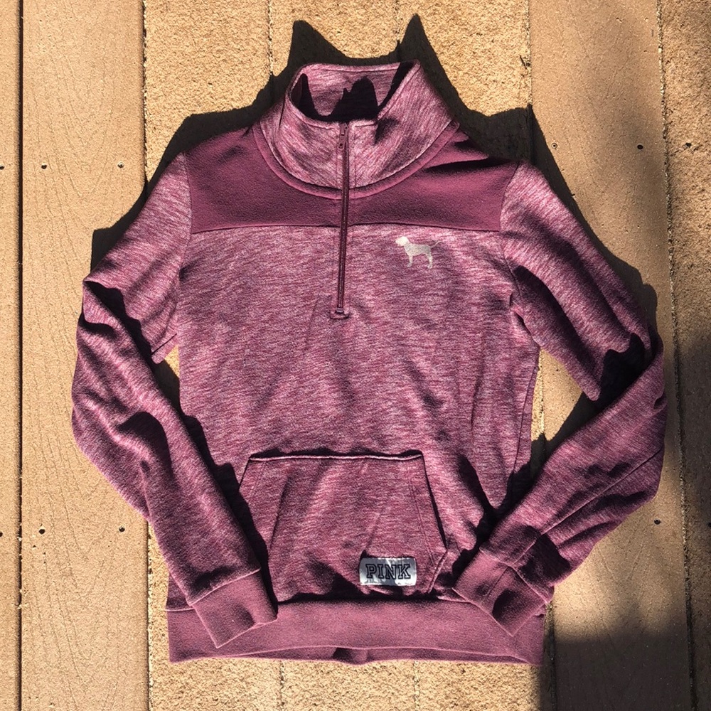 VS PINK Purple quarter zip sweatshirt